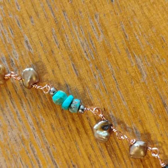 Multi gemstones Kingman turquoise Necklace - Picture 7 of 9